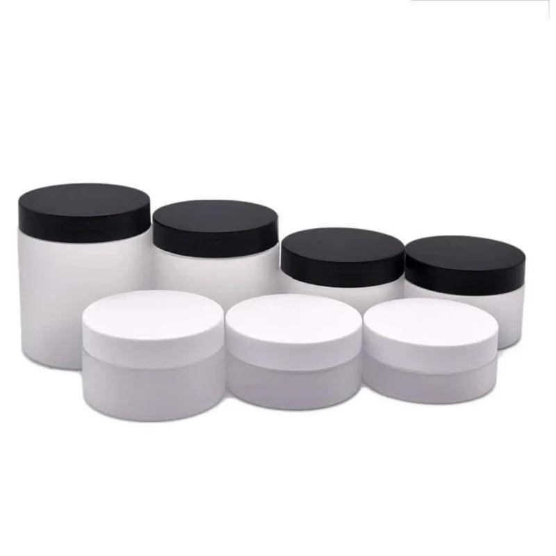 White Frost PET Plastic Cream Jars - allin1packaging