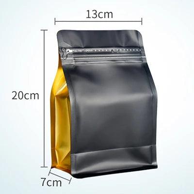 100PCS Half a Pound Coffee Bean Bags Block Bottom 250g Coffee Bag with Valve 8oz Whey Protein Powder Packaging Pouches - allin1packaging